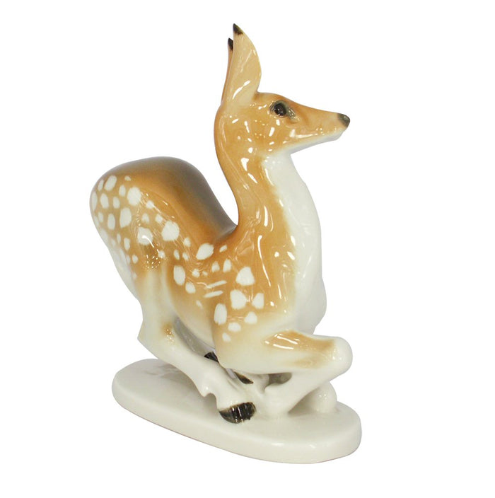 Fallow Deer Doe Lomonosov Porcelain Collectible Figurine
