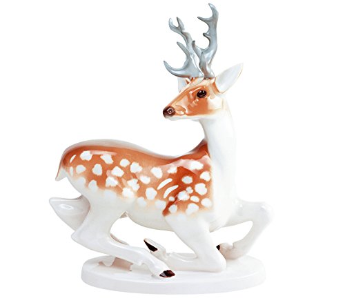 Fallow Deer with Horns Lomonosov Porcelain Collectible Figurine