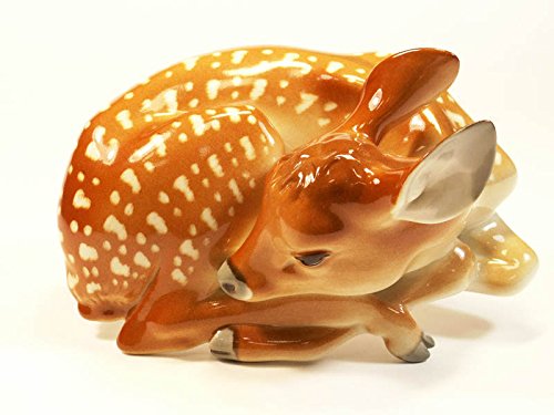 Fawn Baby Young Deer Sleeping Lomonosov Porcelain Figurine