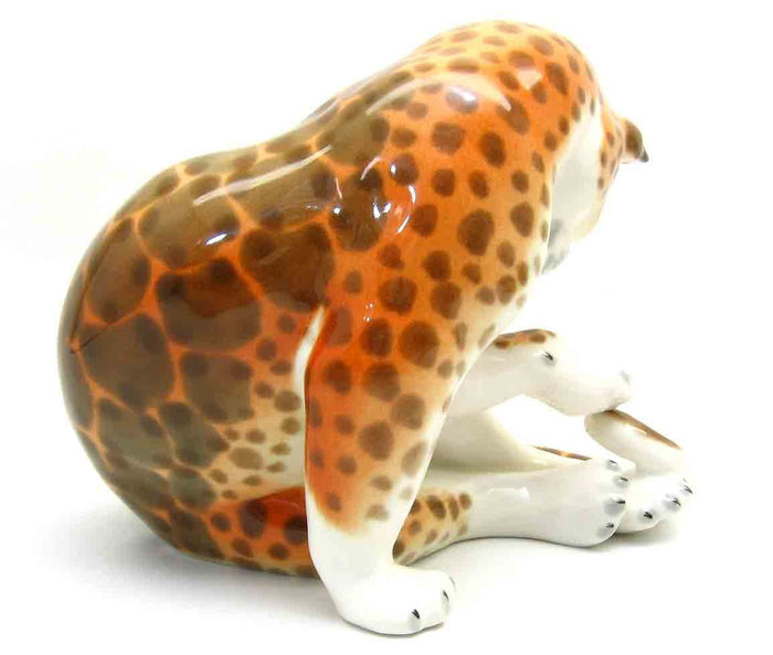 Fine Hand Painted Lomonosov Porcelain Figurine "Leopard"