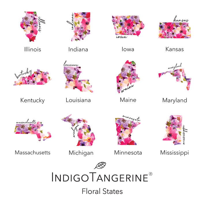Floral State - Custom Square Canvas Pillow