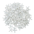 Forte 3mm cross tile spacers, pack of 250, designed to create consistent 3mm grout joints and ensure accurate tile alignment for wall and floor tiling projects.
