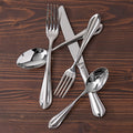 Fortessa 1.5.109.00.011 Forge 7 1/4" 18/10 Stainless Steel Extra Heavy Weight Dessert / Soup Spoon - 12/Pack