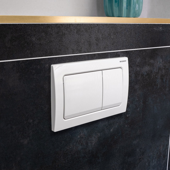Geberit Alpha01 Square Flush Plate - White