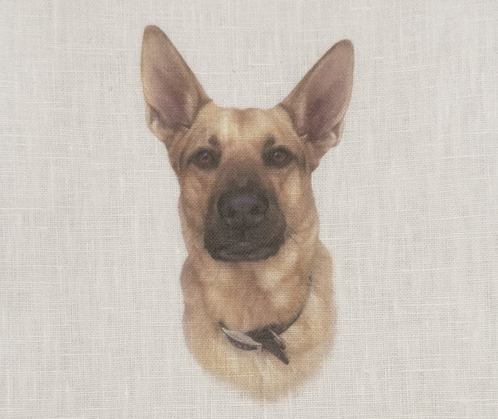German Shepherd Linen Tissue Box Cover