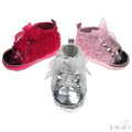 GIRLS SHINY PU ROSE TRAINERS: B1347 - Kidswholesale.co.uk