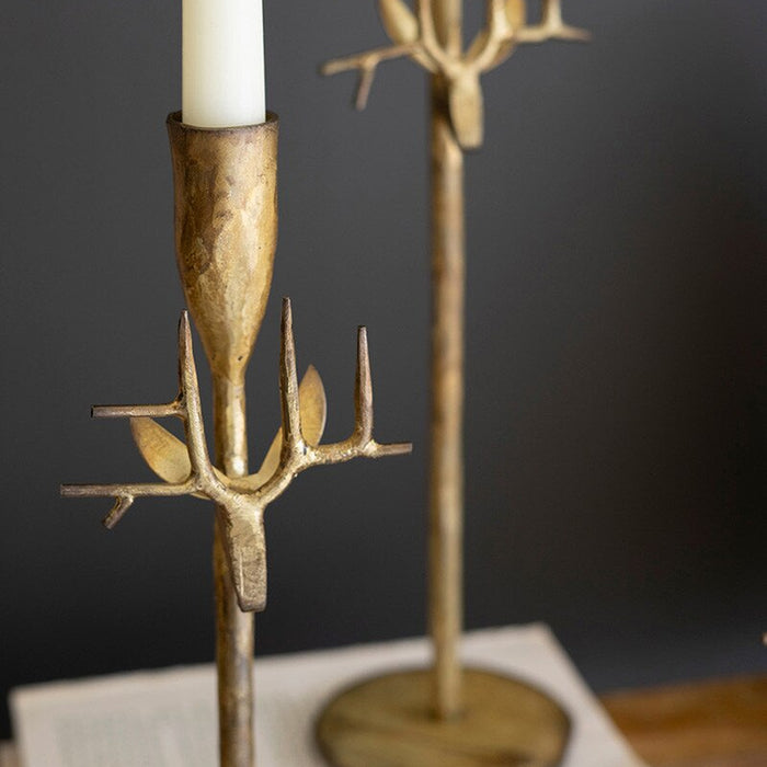 Gold Iron Deer Taper Holder