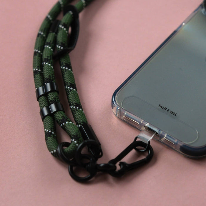 Green Black Crossbody Rope Lanyard Adjustable Phone Strap