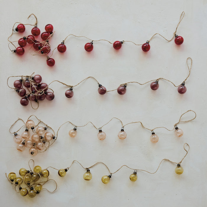 Hand-Blown Glass Ball Garland