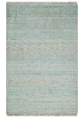 Hand Knotted Modern Abstract Blue and Peach Trellis Moroccan Rug Made with Blended Wool 5x8, 8x10 and 9x12 | UL35 - The Rug Decor