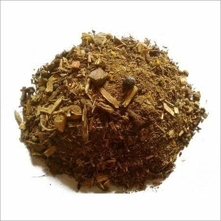 Finest powder of Hawan Samagri against white background