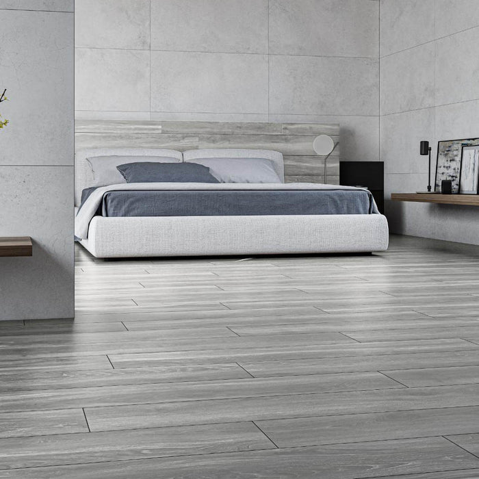 Helsinki Gris Grey 20 x 120cm Wood Effect Rectified Porcelain Tile - 1.68sqm perbox