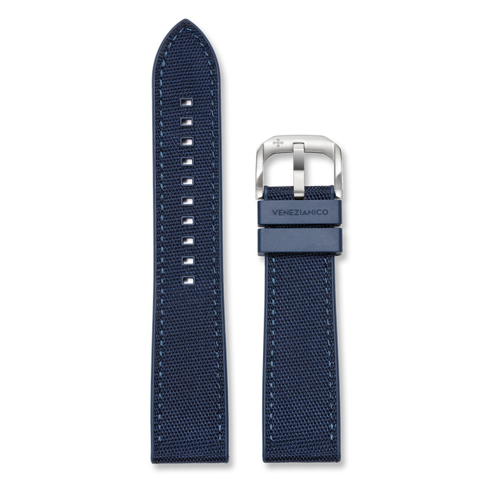 Hybrid Rubber-Textile Strap 22mm - Blue