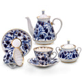Imperial / Lomonosov Porcelain 'Bluebells' Tea Set 14 pc. for 6 persons
