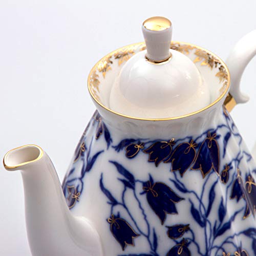 Imperial / Lomonosov Porcelain 'Bluebells' Tea Set 14 pc. for 6 persons