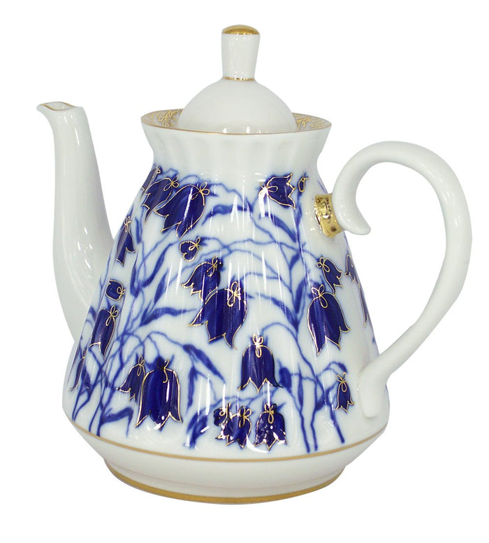 Imperial / Lomonosov Porcelain Brewing Teapot 'Bluebells' by Imperial Porcelain Factory