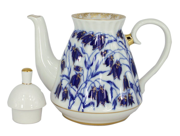 Imperial / Lomonosov Porcelain Brewing Teapot 'Bluebells' by Imperial Porcelain Factory