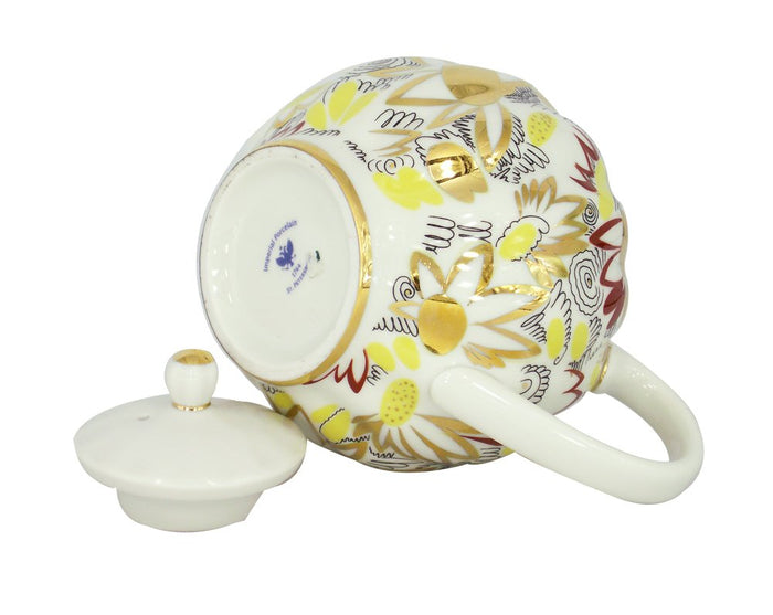Imperial / Lomonosov Porcelain Brewing Teapot 'Golden Daisies'