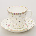 Imperial / Lomonosov Porcelain Coffee Cup w/ Saucer 'Blueberries'
