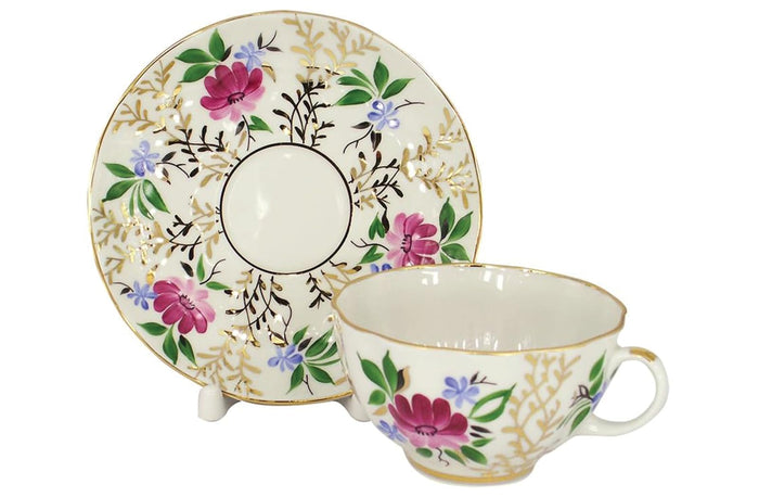 Imperial Lomonosov Porcelain Cup and Saucer Set Collection