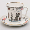 Imperial / Lomonosov Porcelain Mug w/ Saucer "Knock 'Em Dead"