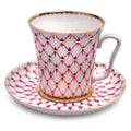 Imperial / Lomonosov Porcelain 'Net-Blues' Mug w/ Saucer