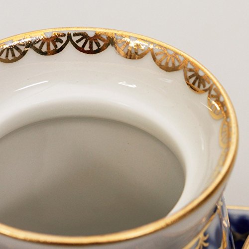 Imperial / Lomonosov Porcelain Spice Jar Set 'Cobalt Net'