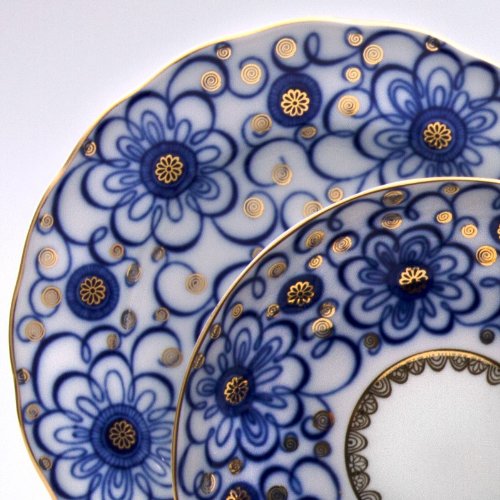 Imperial/Lomonosov Porcelain 'Bindweed' Tea Set 20 pc. for 6 persons