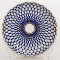 Imperial/Lomonosov Porcelain Biscuit Dish 'Cobalt Net' Tulip