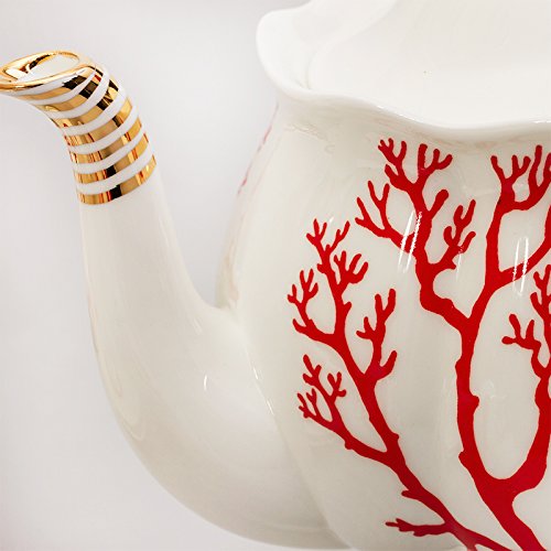 Imperial/Lomonosov Porcelain Tea Set 20 pc. for 6 persons 'Coral'
