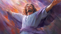 Jesus Surrounded By Purple And Light