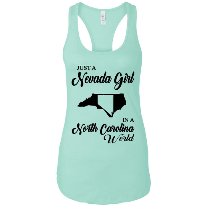 Just A Nevada Girl In A North Carolina World T Shirt - T-shirt Teezalo