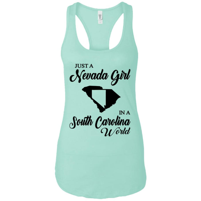 Just A Nevada Girl In A South Carolina World T-Shirt - T-shirt Teezalo