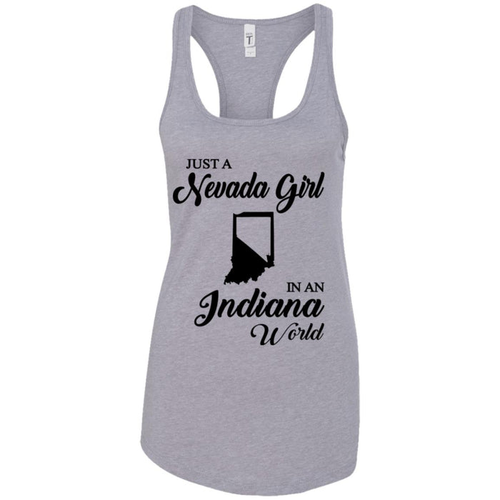 Just A Nevada Girl In An Indiana World T-Shirt - T-shirt Teezalo