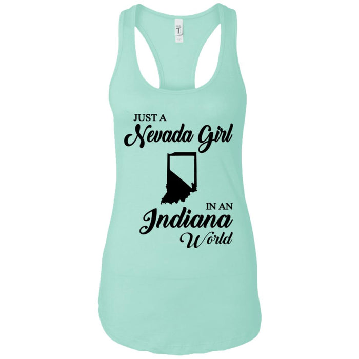 Just A Nevada Girl In An Indiana World T-Shirt - T-shirt Teezalo