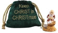 Keep Christ in Christmas: statue with pouch