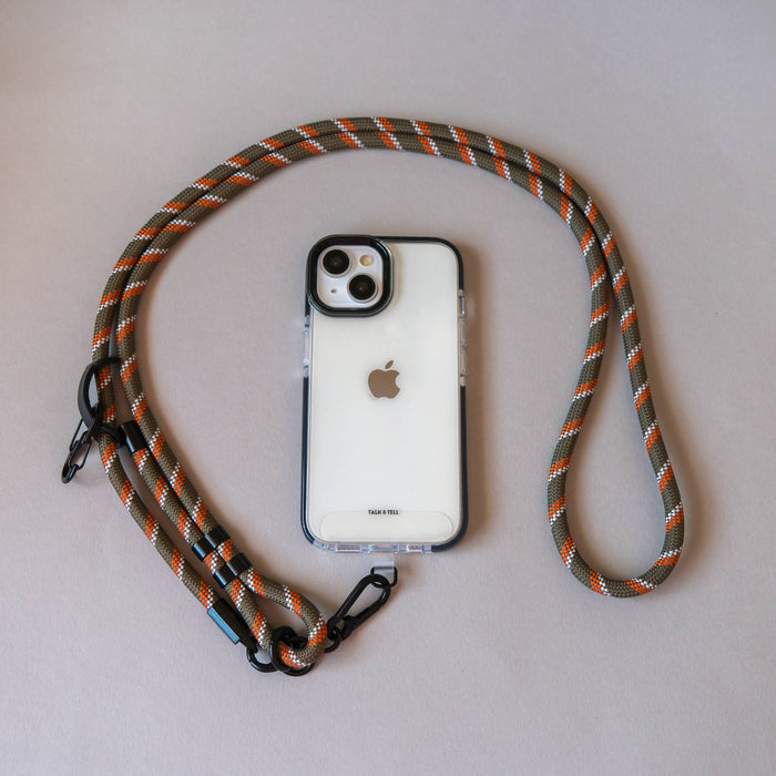 Khaki Orange Crossbody Lanyard Adjustable Phone Strap