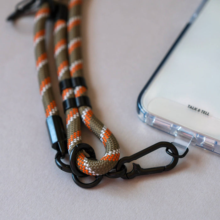 Khaki Orange Crossbody Lanyard Adjustable Phone Strap