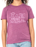 Kids Salida Kayak Wall T-shirt - Magenta