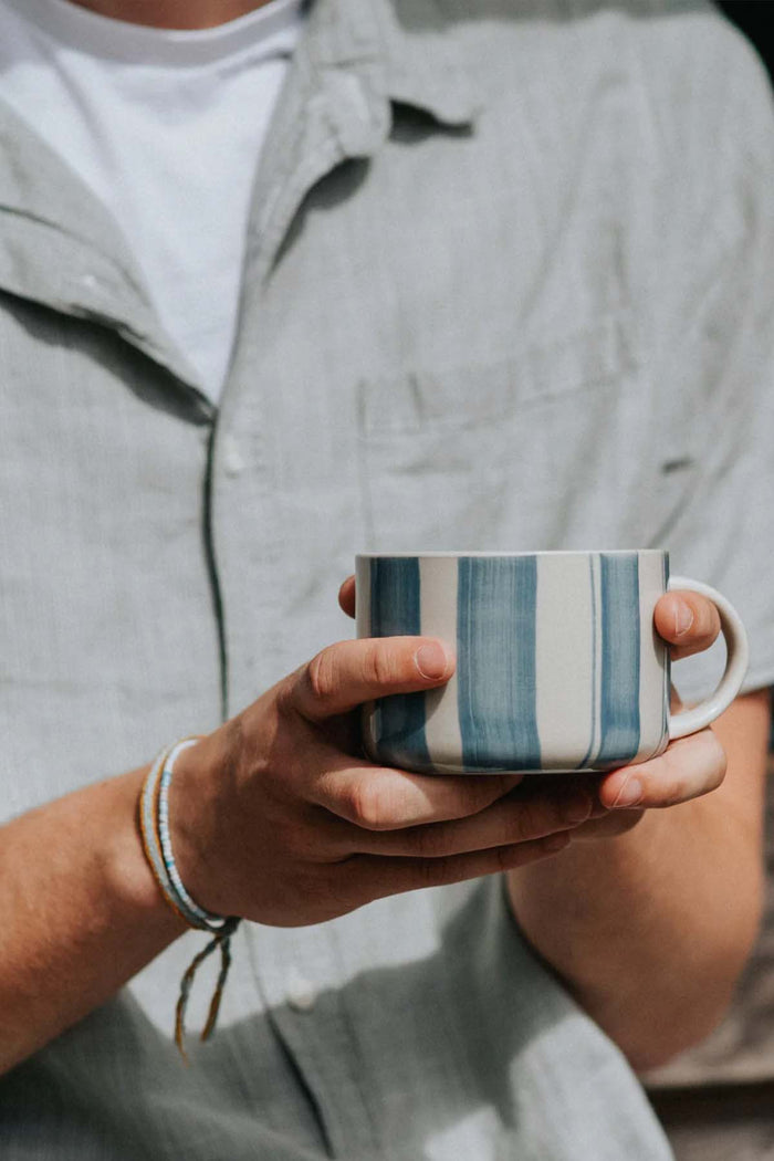 Kindred Large Mug - Set of 2 Cornflower Stripes - 3 Colours