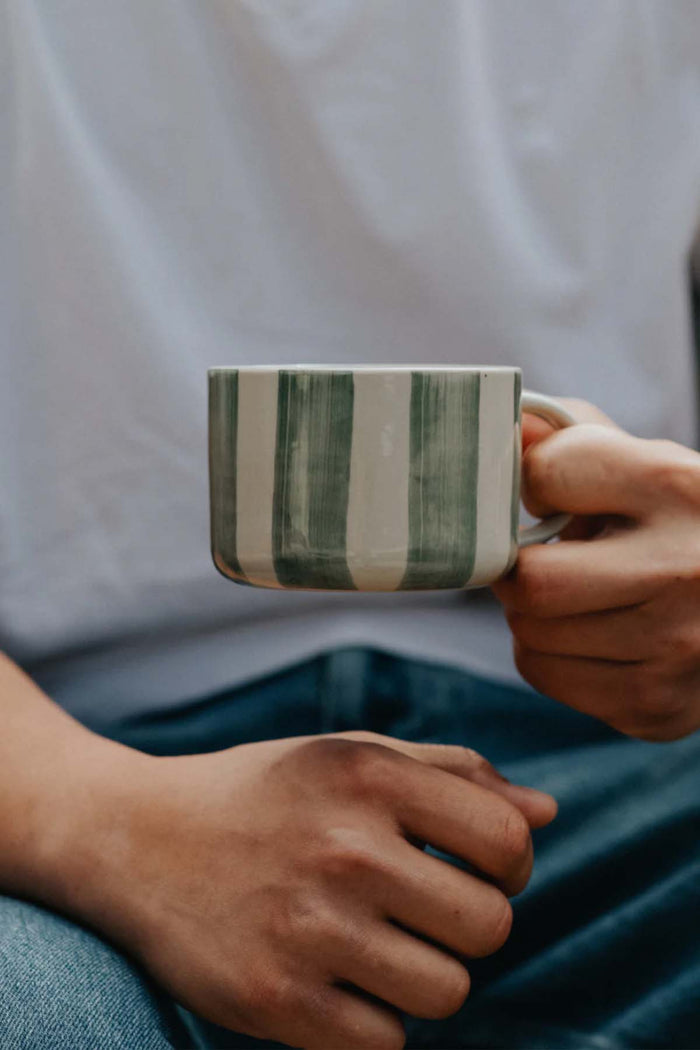 Kindred Large Mug - Set of 2 Cornflower Stripes - 3 Colours