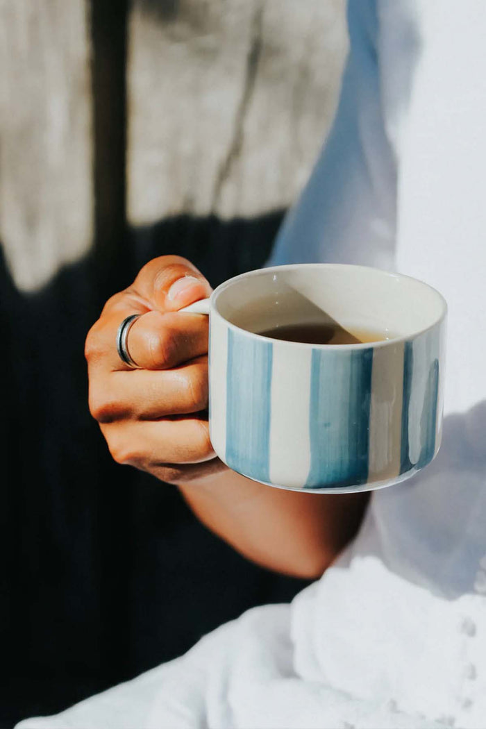 Kindred Medium Mug - Set of 2 Cornflower Stripes - 3 Colours