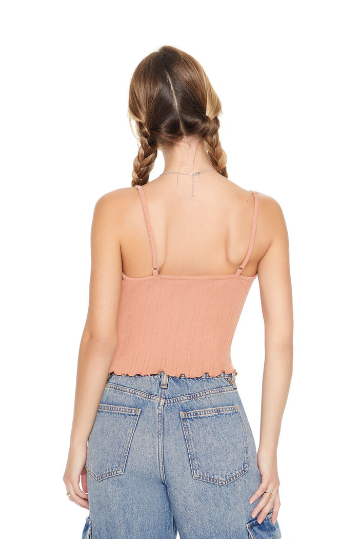 Lace-Trim V-Neck Cami