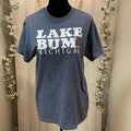 Lake Bum MI TShirt- Heather Navy — The Mitten Print Shop