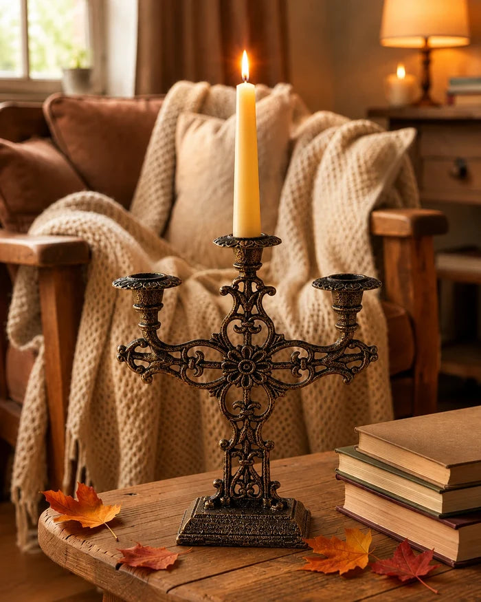 Lattice - Cast Iron 3 Arm Candelabra