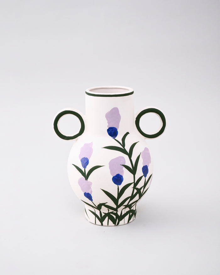 Lavender Bloom Hand Painted Flower Vase