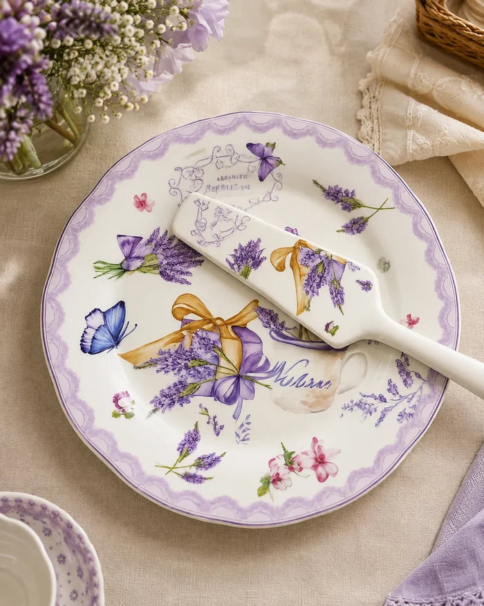 Lavender Floral Cake Plates - Set Of 8