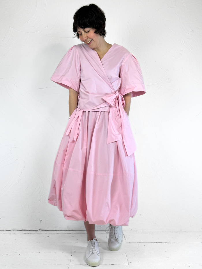 Les Filles d'Ailleurs Pink Taffeta Top