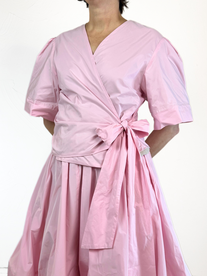 Les Filles d'Ailleurs Pink Taffeta Top