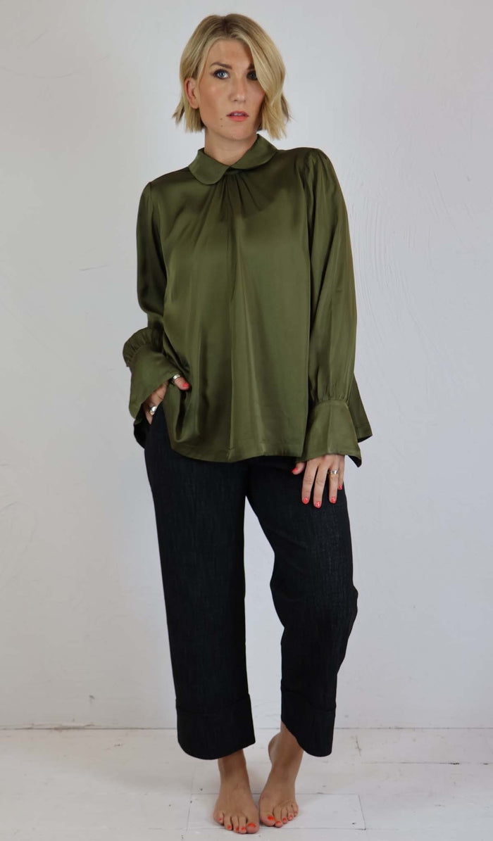 Les Filles D'Ailleurs Satin Blouse - 2 Colours - 845